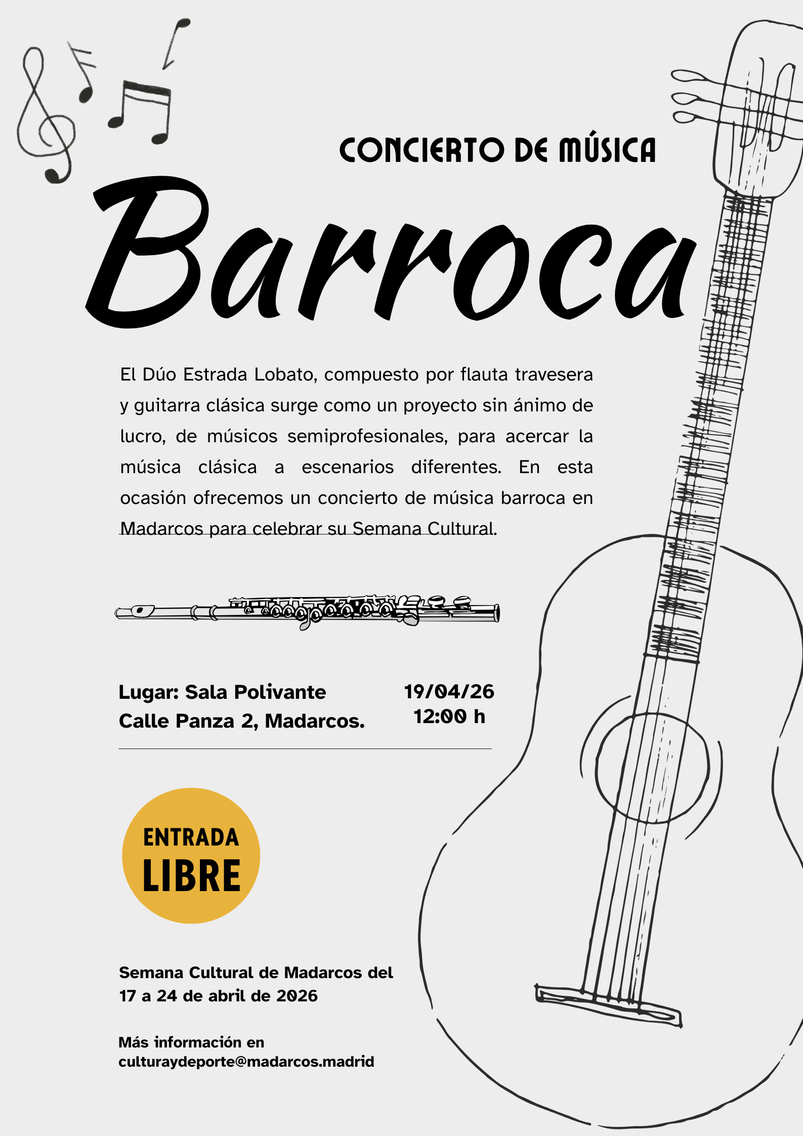 Concierto: Dúo Estrada Lobato. Música barroca