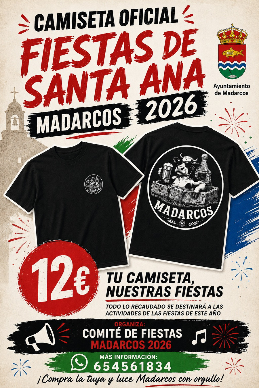 Camiseta oficial Fiestas Santa Ana Madarcos 2026