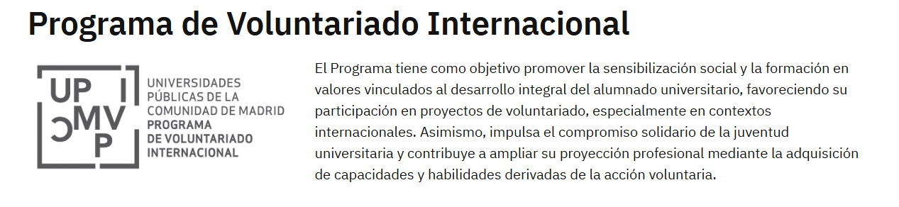 Programa de voluntariado internacional