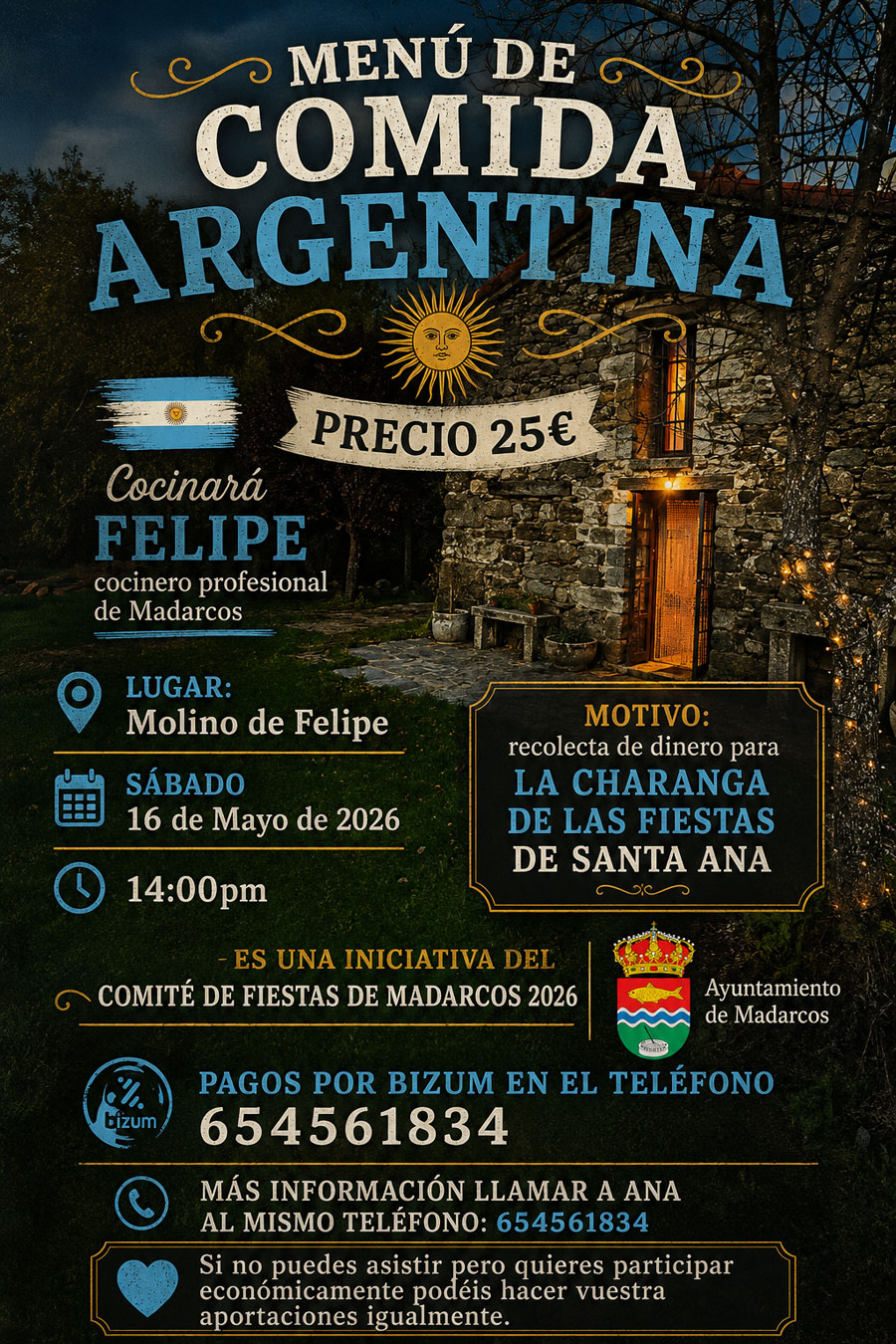 Cartel Comida Felipe fiestas Charanga