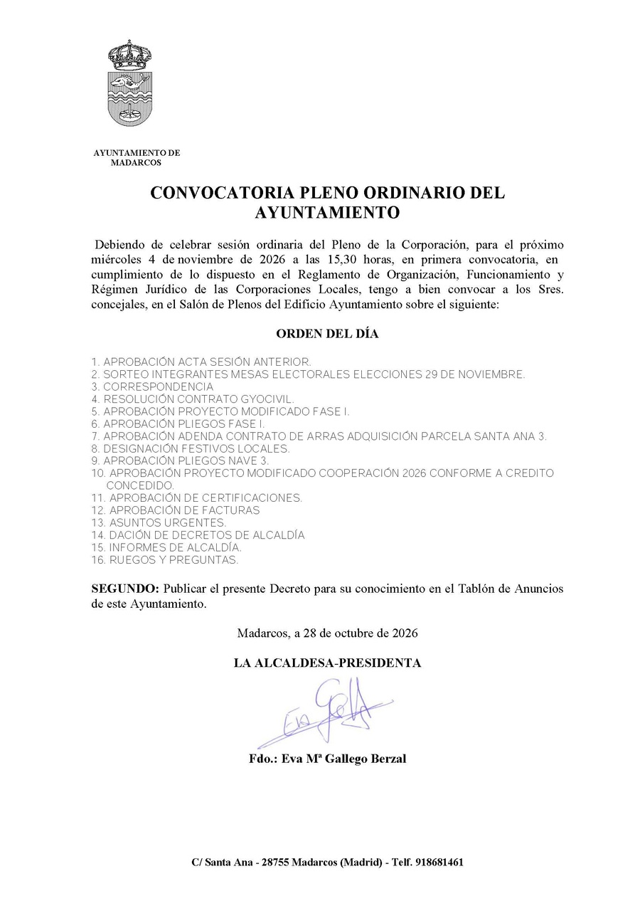convocatoria pleno 04 nov 26